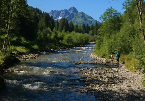 fluss-wald-alpenlandschaft-kleinwalsertal-sommer